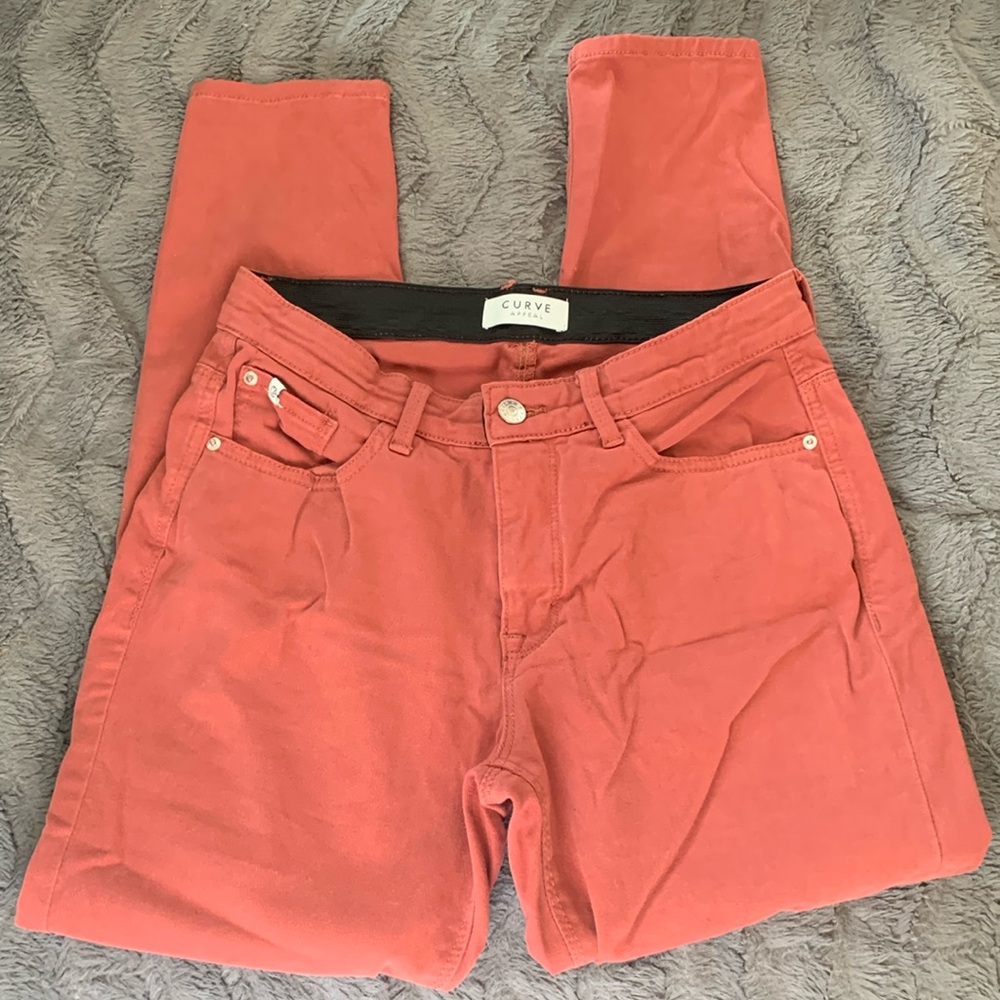 Curve Appeal size 4/27 red-orange skinny jeans